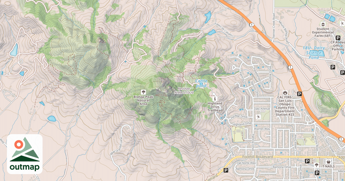 Map of Revolver Arete