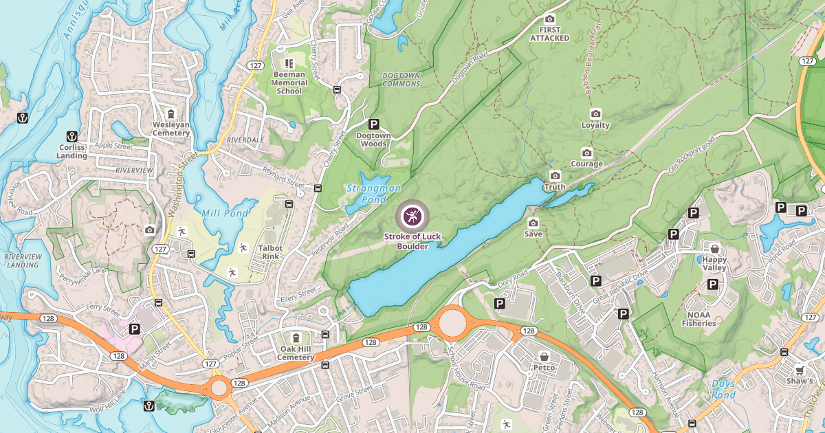 Map preview of Stroke of Luck Boulder