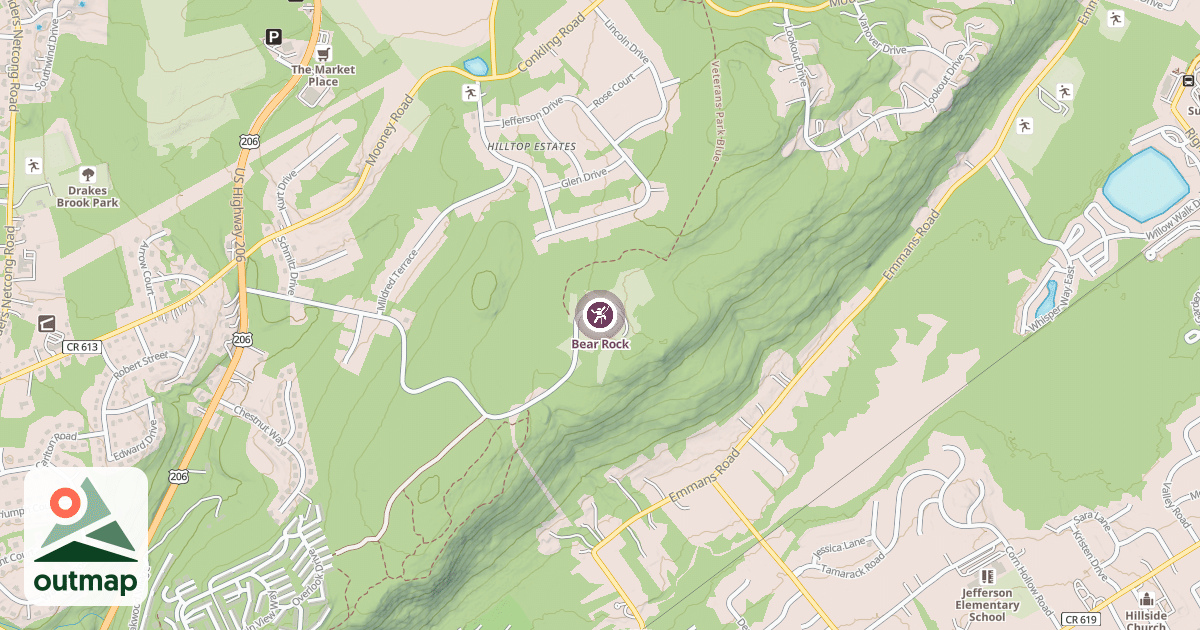 Map of Bear Rock
