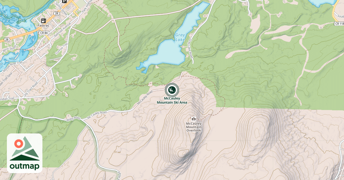 Map of McCauley Mountain Ski Area