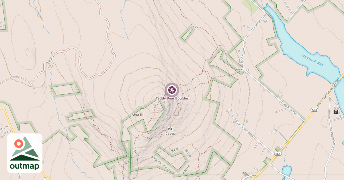 Map of Teddy Bear Boulder