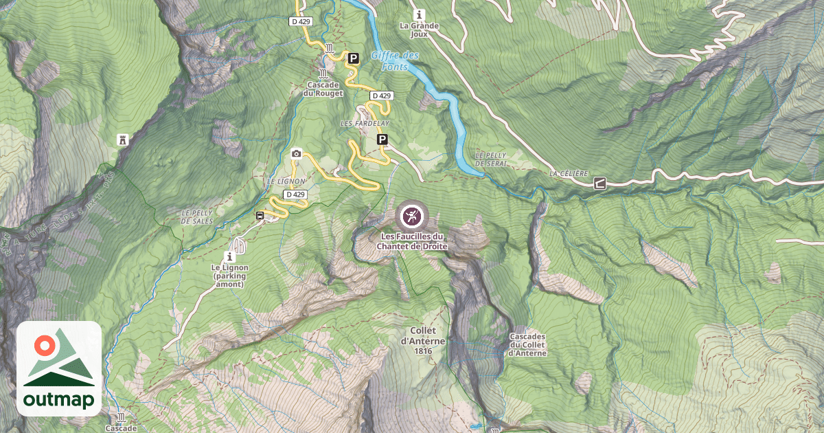 Map of Les Faucilles du Chantet de Droite