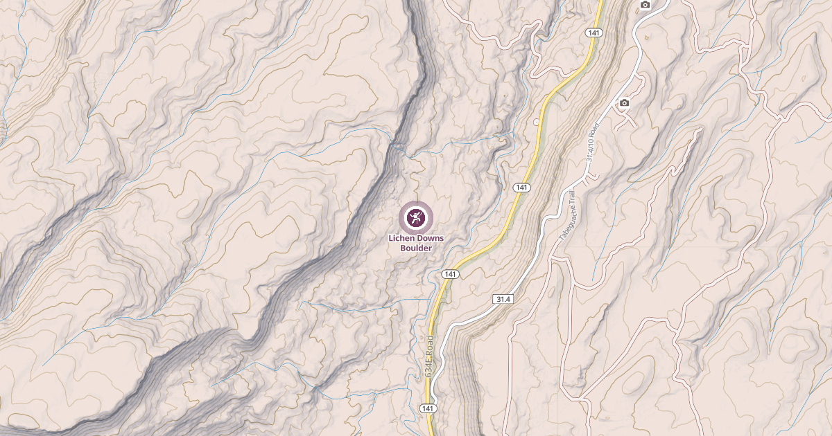 Map preview of Lichen Downs Boulder