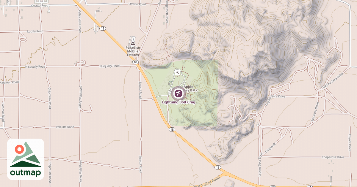 Map of Lightning Bolt Crag