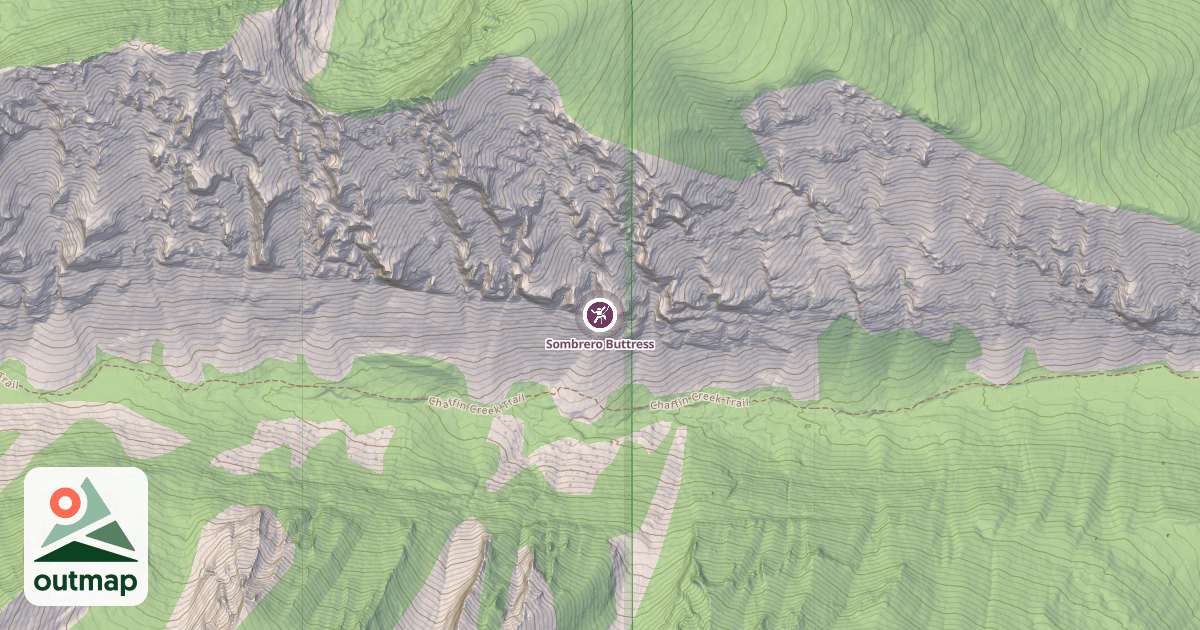 Map of Sombrero Buttress