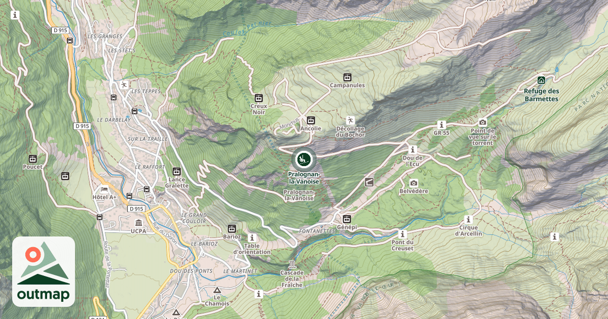 Map of Pralognan-la-Vanoise