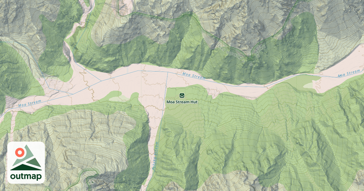 Map of Moa Stream Hut