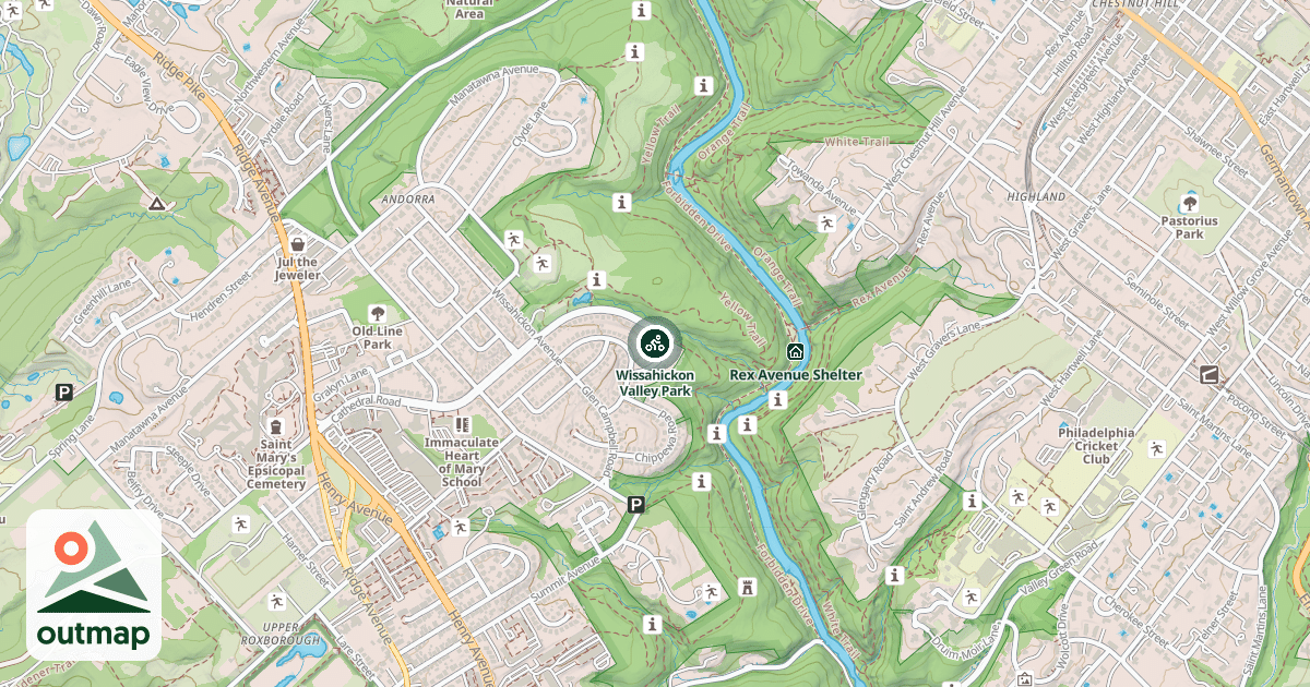 Map of Wissahickon Valley Park