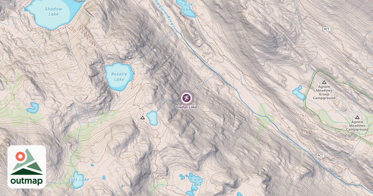 Map of Gladys Lake