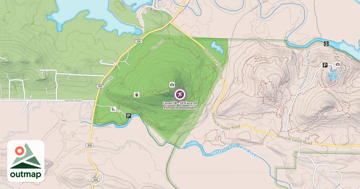 Map of Level IB - SE Face of Pinnacle Mountain