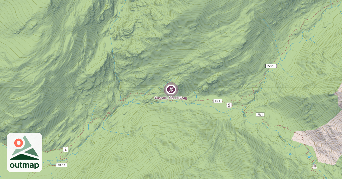 Map of Cascade Creek Crag
