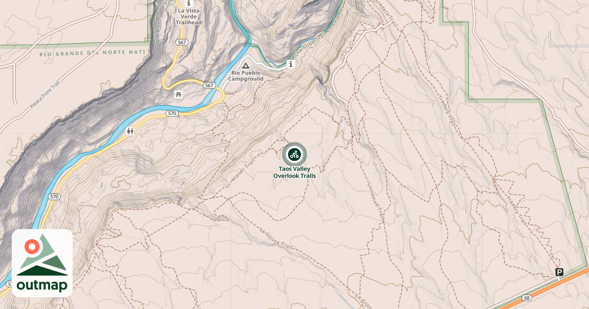 Map of Taos Valley Overlook Trails