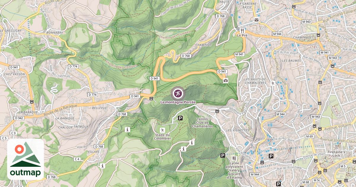 Map of La montagne Percée