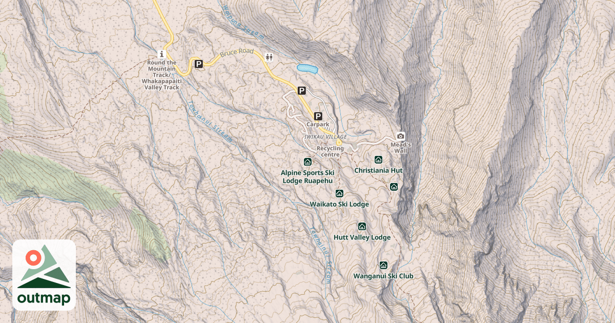 Map of Alpine Sports Ski Lodge "Ruapehu"