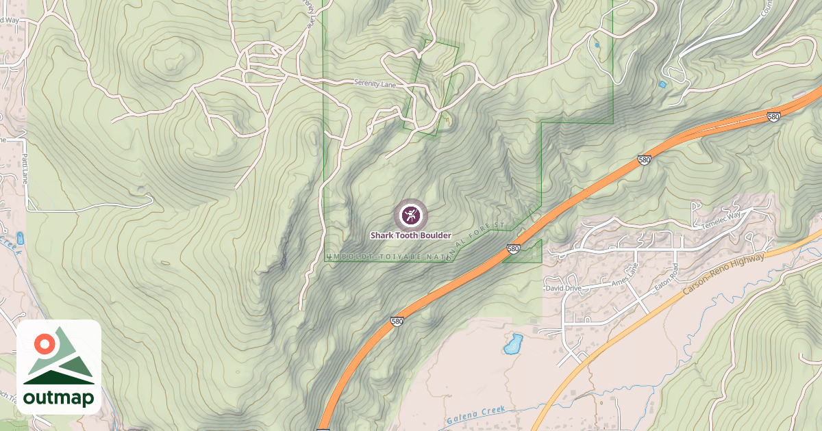 Map of Shark Tooth Boulder