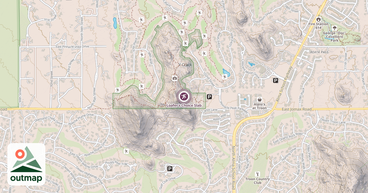 Map of Loafer's Choice Slab