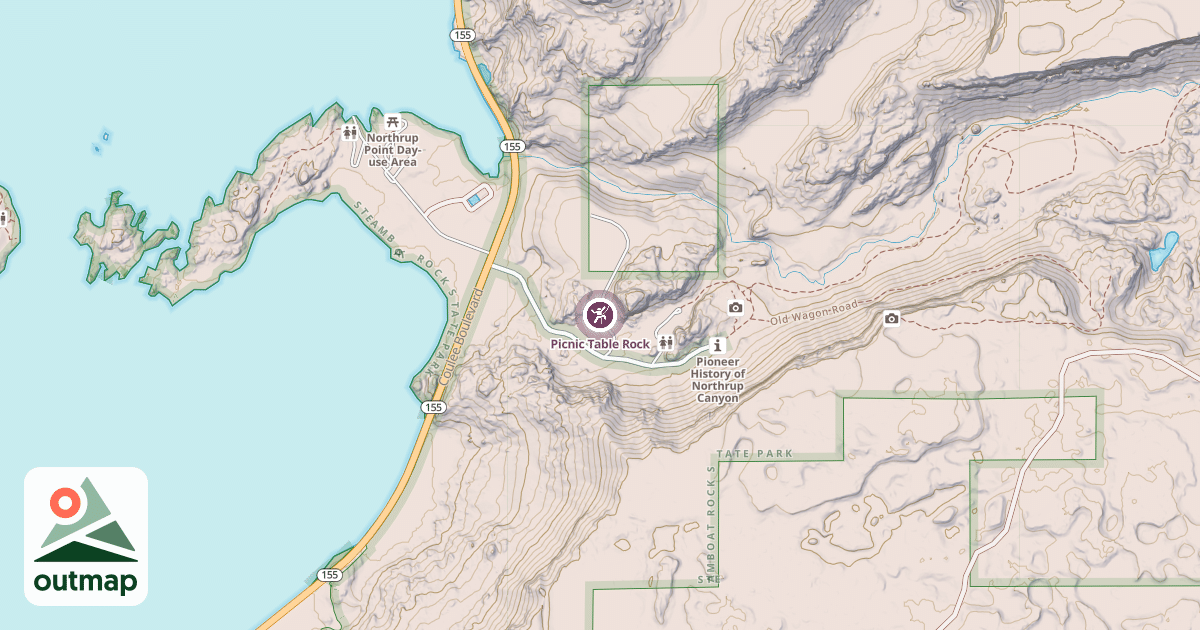 Map of Picnic Table Rock