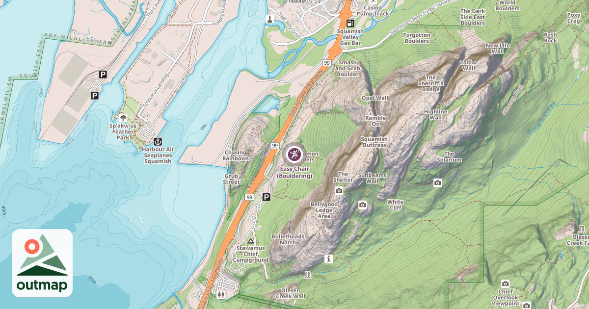 Map of Easy Chair (Bouldering)