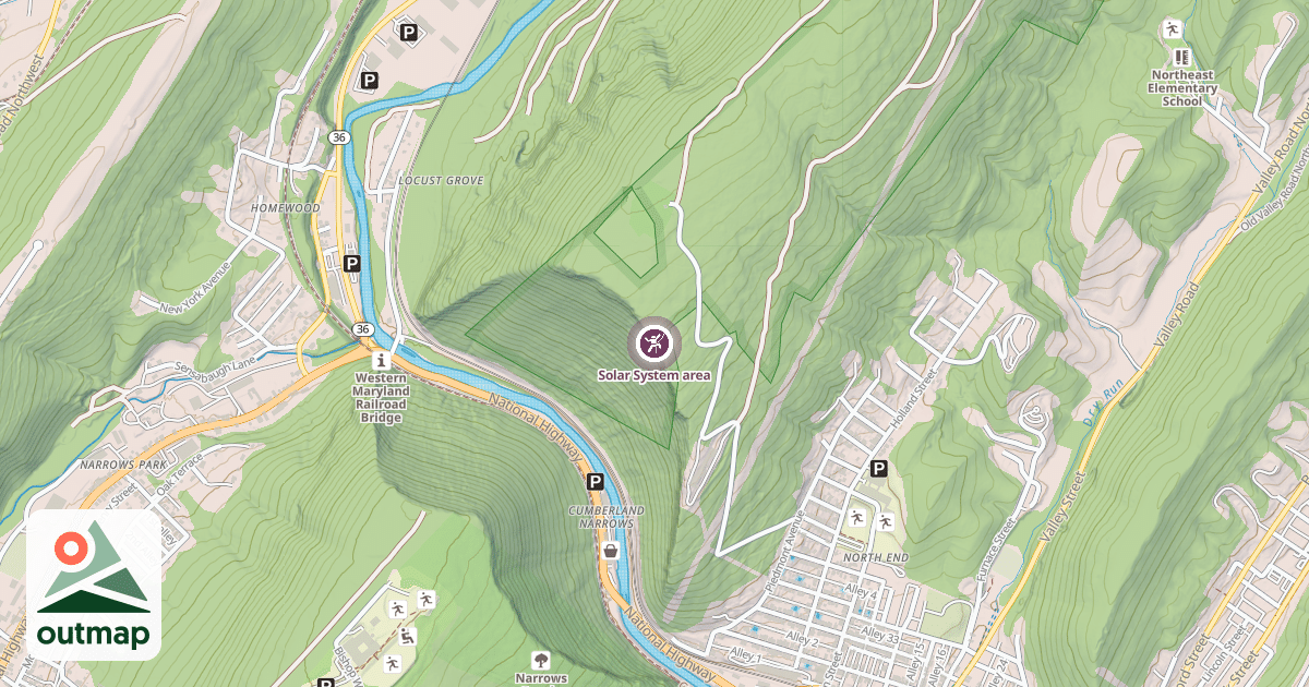 Map of Solar System area