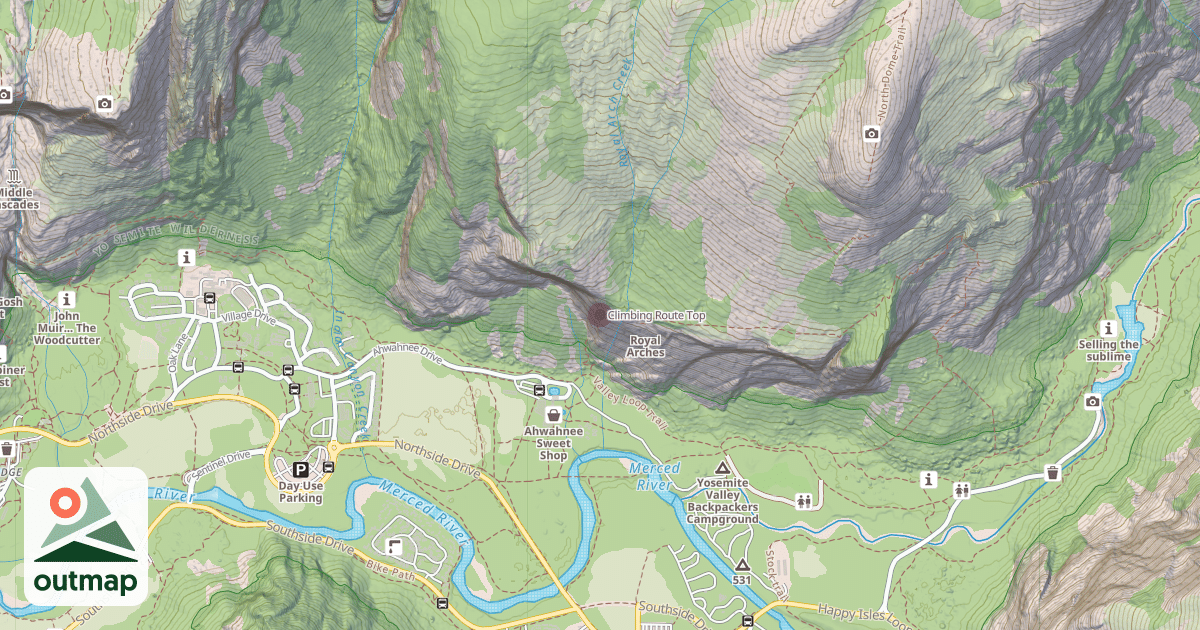 Map of Climbing Route Top