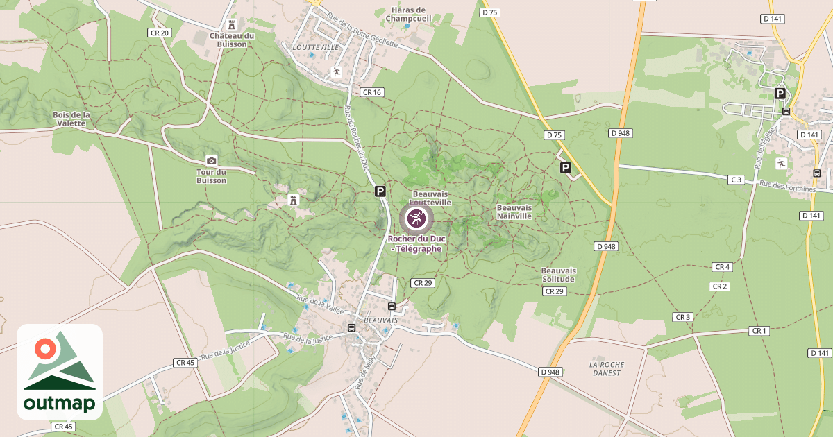 Map of Rocher du Duc - Télégraphe