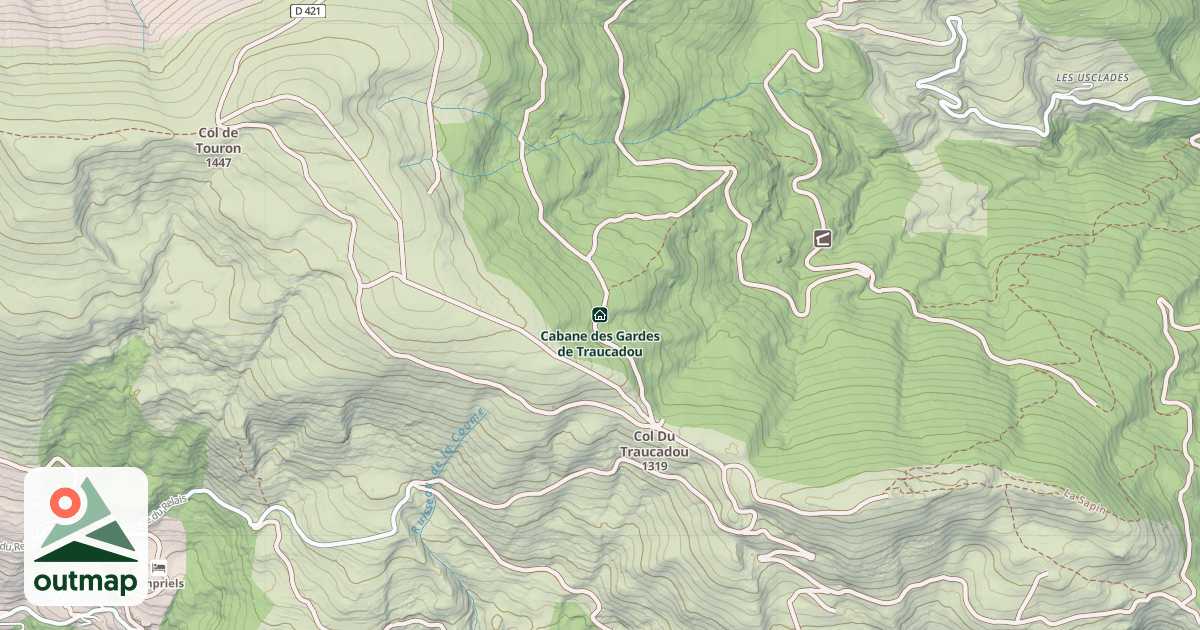 Map of Cabane des Gardes de Traucadou