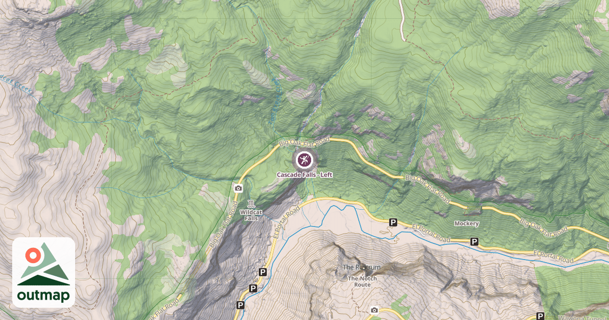 Map of Cascade Falls - Left