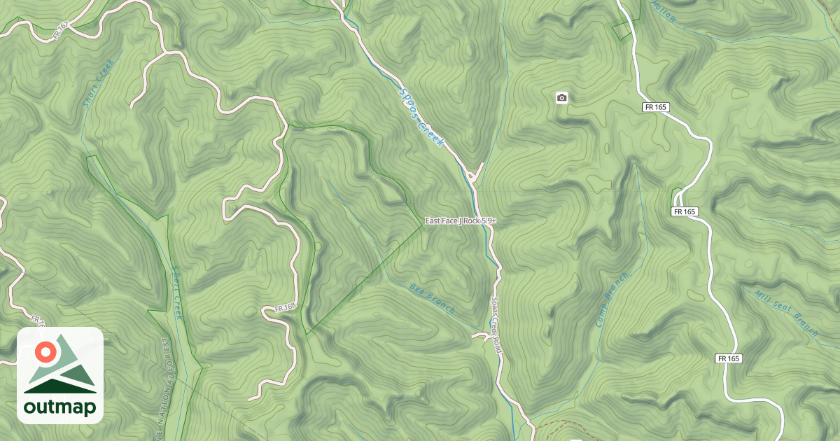 Map of East Face J Rock