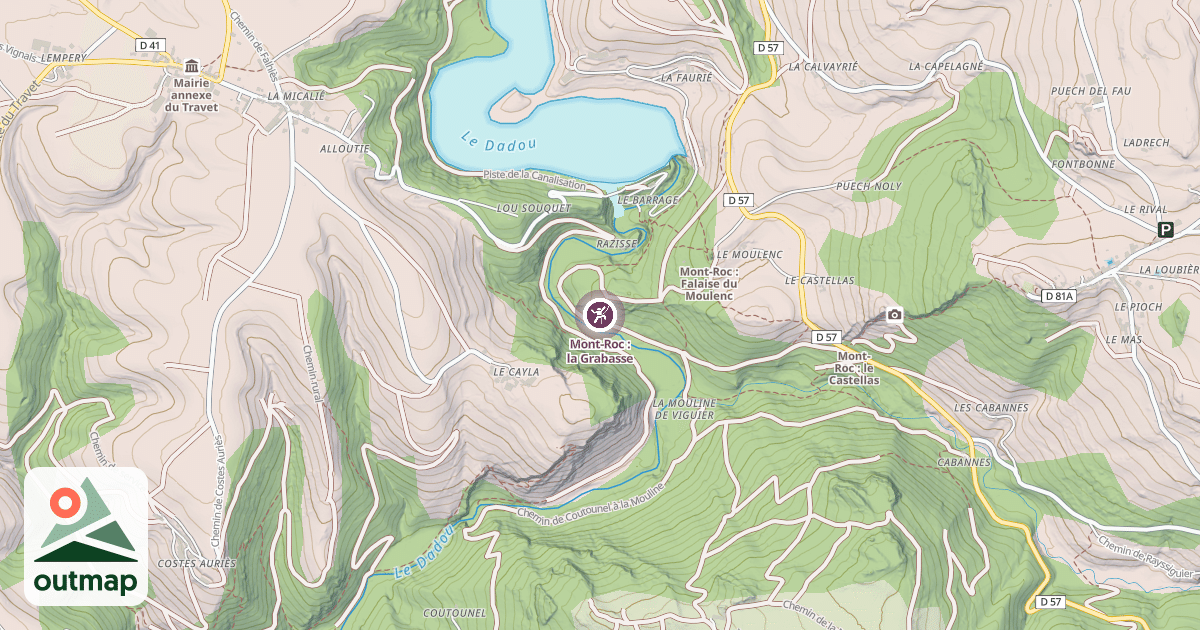 Map of Mont-Roc : la Grabasse