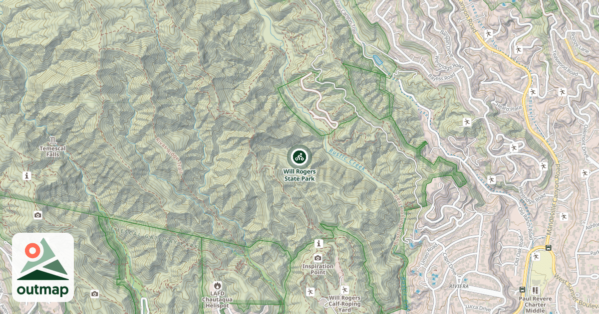 Map of Will Rogers State Park