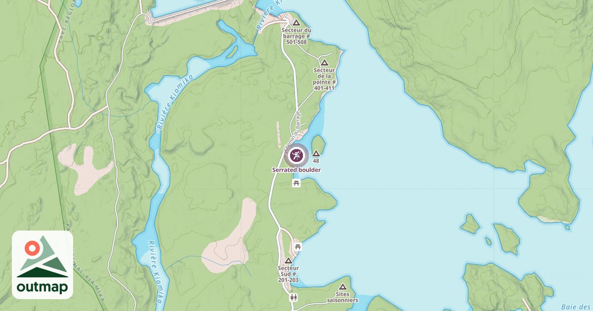 Map of Serrated boulder