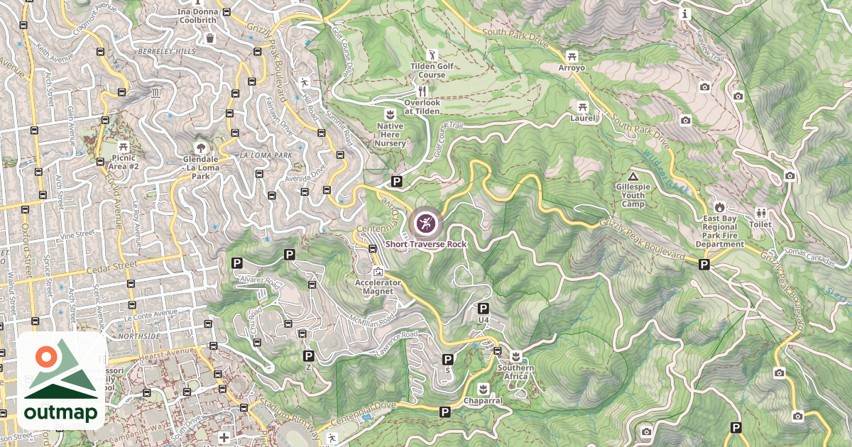Map of Short Traverse Rock