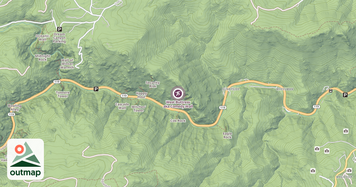 Map of West Buttress aka Comedy Wall