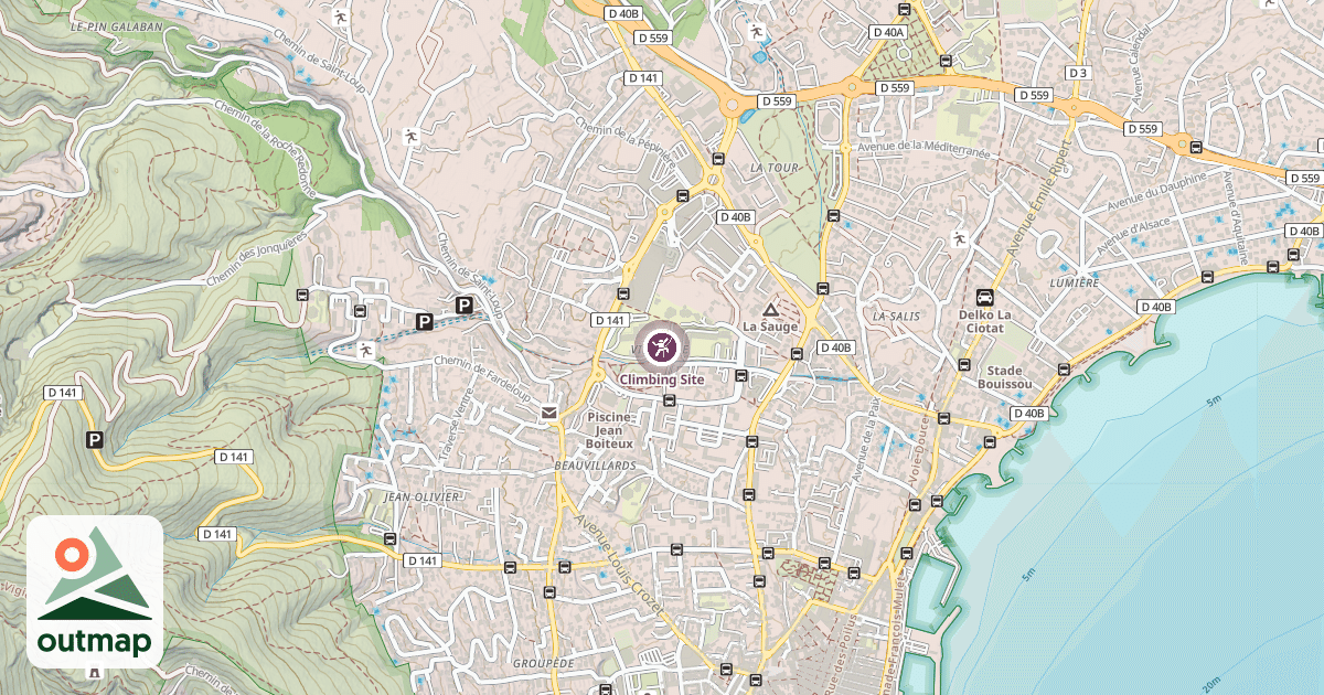 Map of Climbing Site