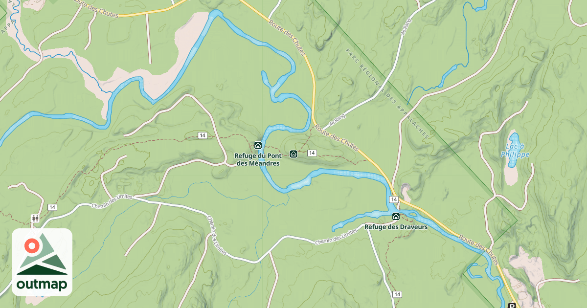 Map of Refuge des Érables