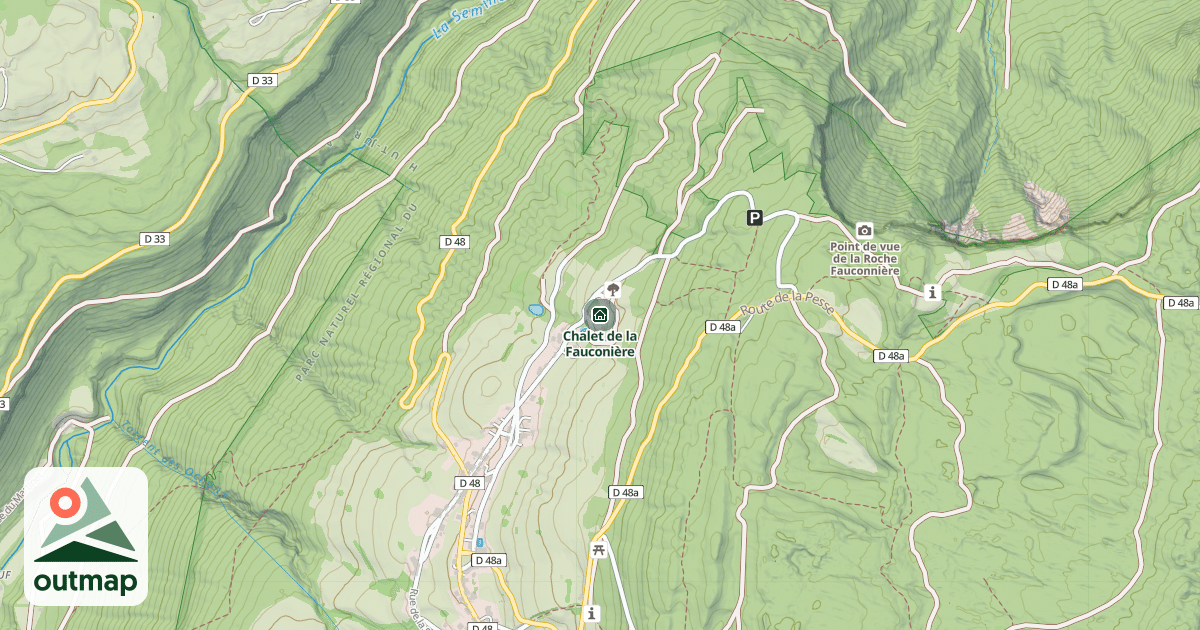 Map of Chalet de la Fauconière