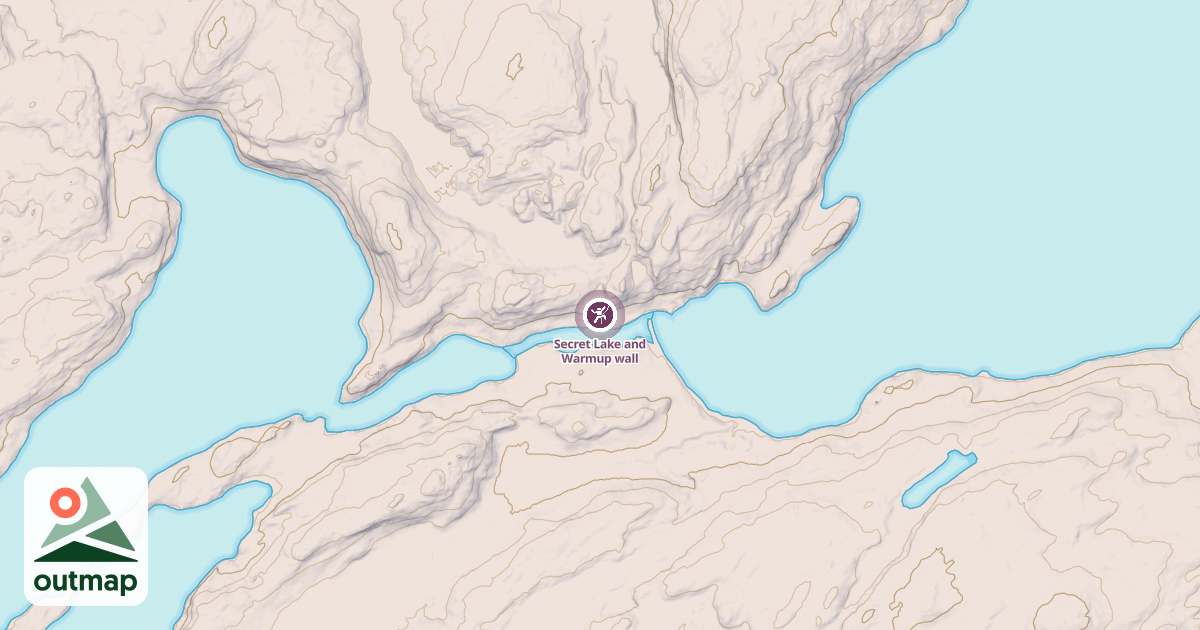 Map of Secret Lake and Warmup wall