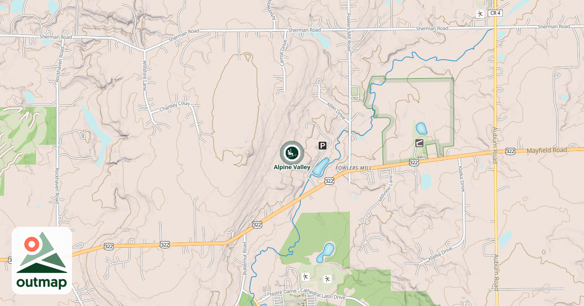 Map of Alpine Valley