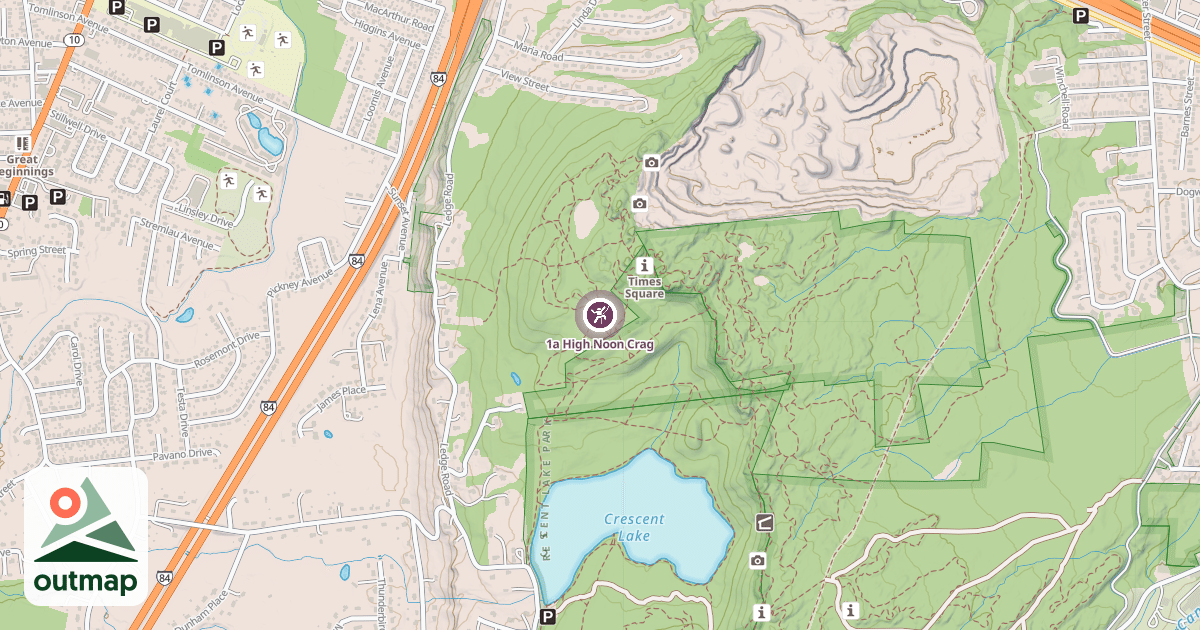 Map of 1a High Noon Crag