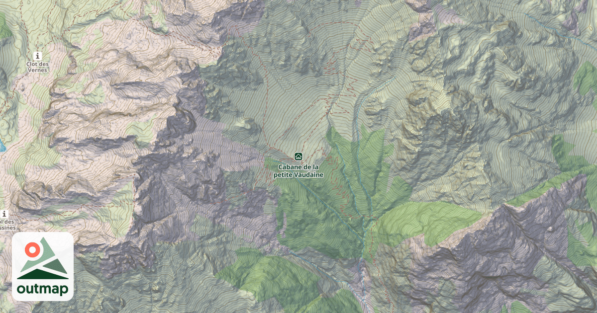 Map of Cabane de la petite Vaudaine