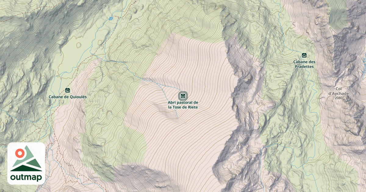 Map of Abri pastoral de la Tose de Riete