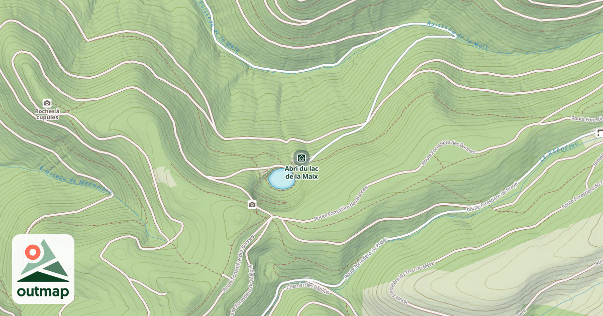 Map of Abri du lac de la Maix