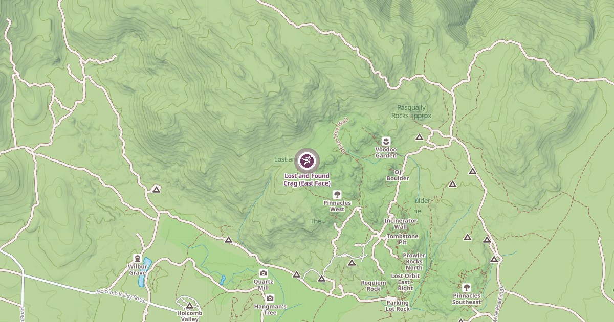 Map preview of Lost and Found Crag (East Face)