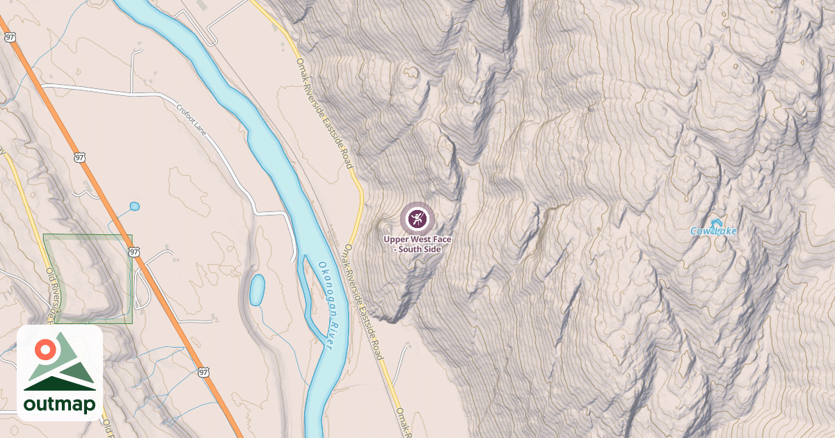 Map of Upper West Face - South Side