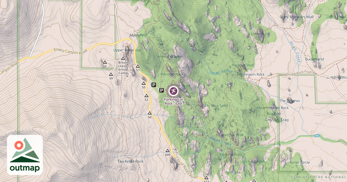 Map of Parking Lot Rock - East
