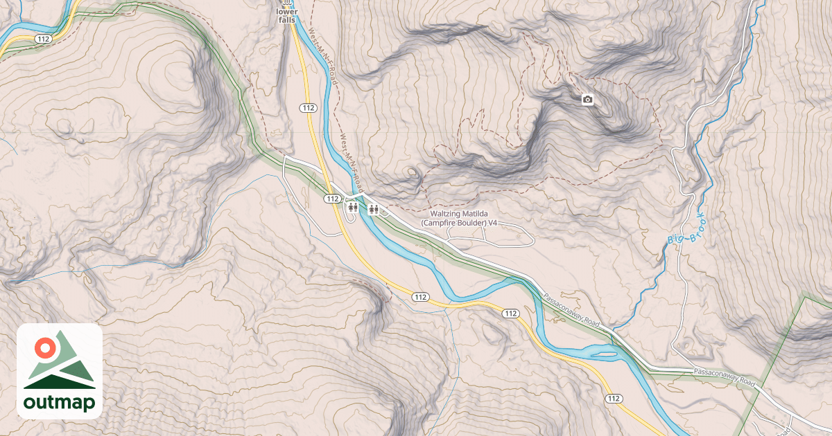 Map of Waltzing Matilda (Campfire Boulder)