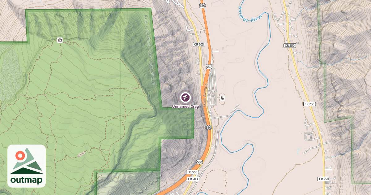 Map of Unnamed Crag
