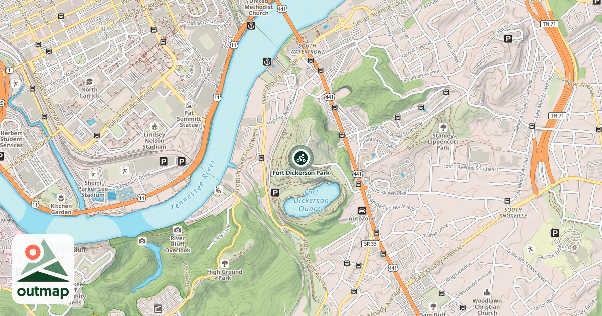 Map of Fort Dickerson Park