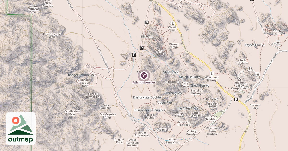 Map of Atlantis boulder