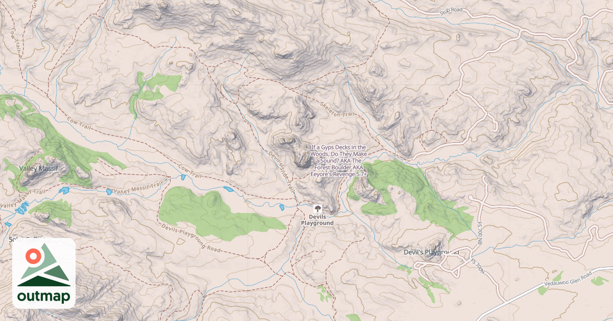 Map of If a Gyps Decks in the Woods, Do They Make a Sound? AKA The Forest Boulder AKA Eeyore's Revenge